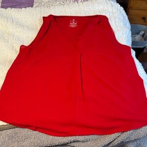 New York and company Elegant Red V-Neck Blouse